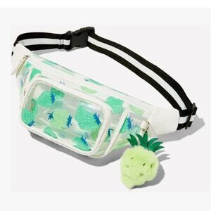 Claire's Green Strawberries Clear Belt Bag Kawaii Cute Kidcore